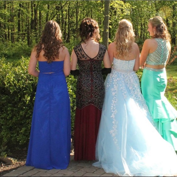 2 piece royal blue prom dress - Picture 2 of 3